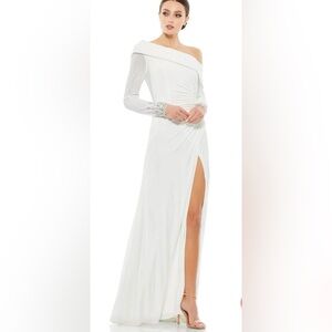 Mac Duggal Evening - 12231 Jewel Cuffed Asymmetrical Long Gown